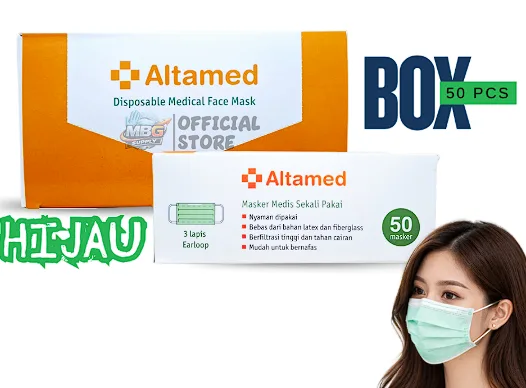 ALTAMED MASKER HIJAU (BOX=50PCS)(DOS=40)