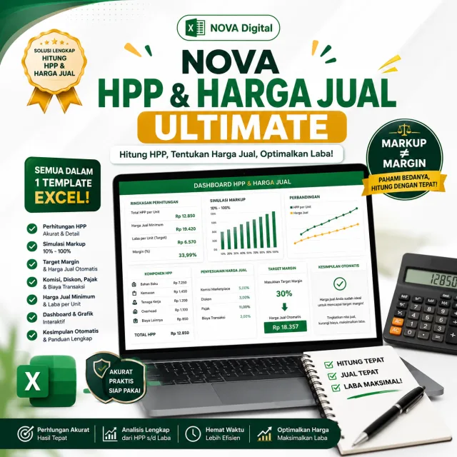 NOVA - Template HPP & Harga Jual ULTIMATE PRO