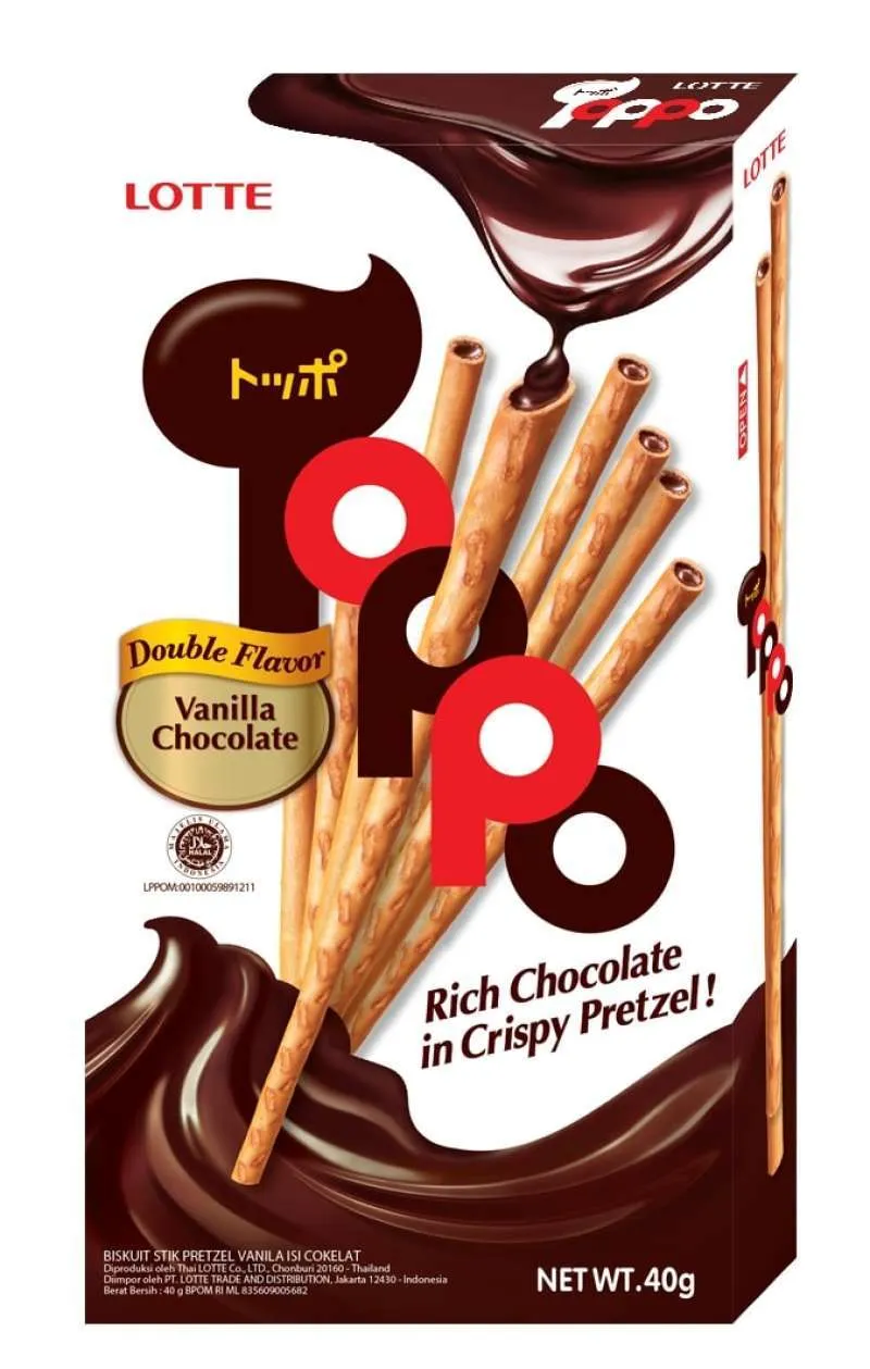 LOTTE TOPPO VANILA CHOCO 40GR