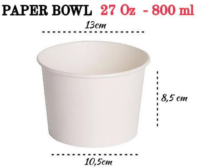 CHEFFY PBOWL WHITE 800ML @25 (DOS=20PACK)