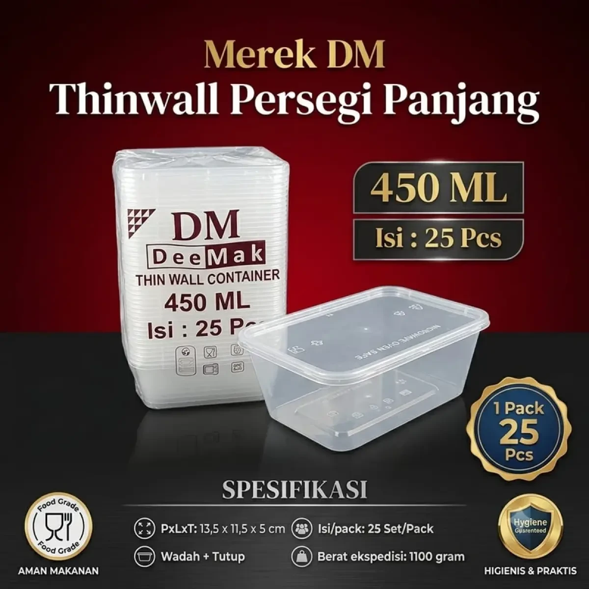 DM RECT 450ML @25 (DOS=12)