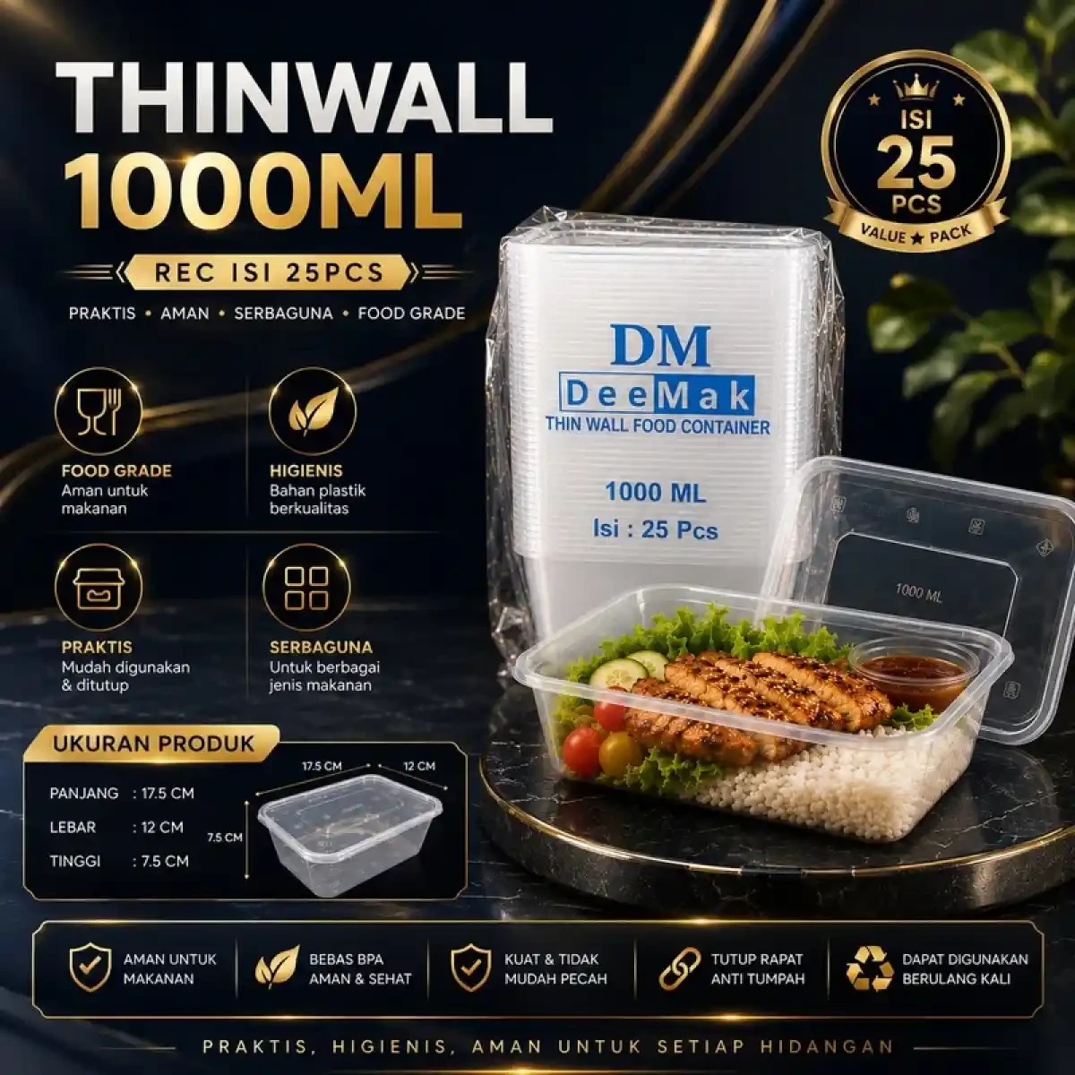 DM RECT 1000ML @25 (DOS=20)