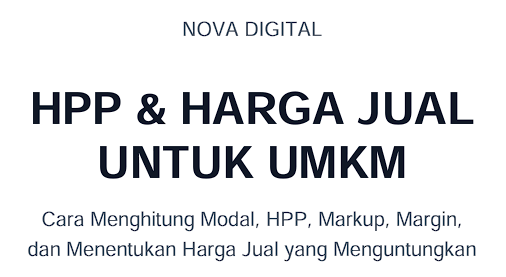 NOVA E-BOOK #3 - HPP & Harga Jual untuk UMKM - gambar 2
